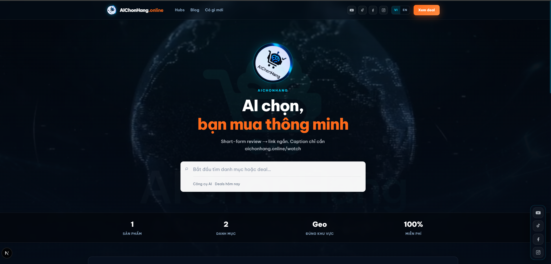 Chào mừng đến AIChonHang